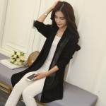 New Solid Color Mid-length Knitted Sweater Women's Cardigan Scarf Shawl Jacket