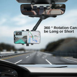 Universal 360 Degrees Rotatable Retractable Rearview Mirror Car Phone Holder Bracket US