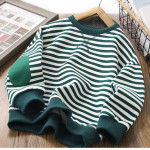 Boys And Girls Striped Long Sleeve Bottoming Top