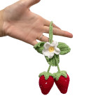 Car Lily Of The Valley Hook Knitting Wool Handmade Strawberry Weaving Pendant