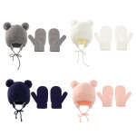 Children's Braid Hat Gloves Warm Ear Protection Children's Knitted Hat