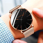 Stainless Steel Mesh Band Business Quartz Watch