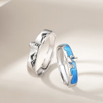 Haven Couple Pair Ring Niche Design Wave Ring