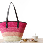 Korean Straw Plaited Son And Mother Beach Shoulder Bag