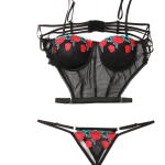 Underwire Embroidered Black Temperament Sexy Lingerie