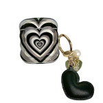 Black Stacked Heart Earphone Case