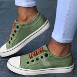  Laceless Canvas Casual Shoes Fashion Sneakers Flat Platform Loafers