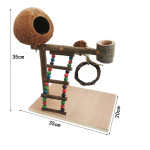 Solid Wood Parrot Station Frame Training Bird Shelf Parrot Toys