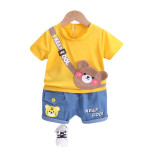 Children's Short-sleeved Shorts Fashion Baby Summer Shoulder Bag Cartoon Suit