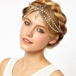 Vintage Gothic Flash Diamond Luxury Acrylic Hair Accessories Hair Chain Headdress Head Chain