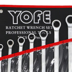 12 7-piece Adjustable Head Ratchet Wrench Set