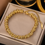 Wind Titanium Steel Thick Chain Circle Personality Stainless Steel Bracelet Female