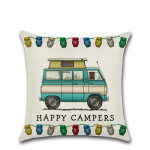 New Cartoon Camper RV Dining Car Series Linen Pillow Case