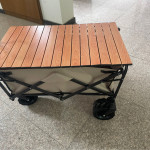 Wooden Grain Trolley Folding Table