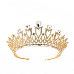 New Wedding Accessories Headband Korean Sweet Princess Alloy Rhinestone Multicolor Bridal Crown Headdress