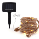 Solar Hemp Rope String Copper Wire LED Light