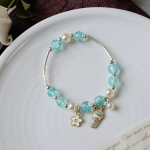 Women's Fashion Pearl And Crystal Beaded Bracelet