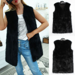 Faux Fur Blouse With Long Hair Vest