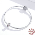 S925 Silver Heart-shaped Beaded