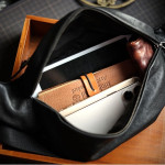 Men's Plant-tanned Cow Leather Cross-body Mobile Phone Bag