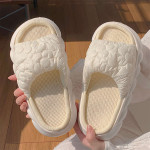 And Sweet Bubble Flower Soft Thick Bottom Linen Slippers