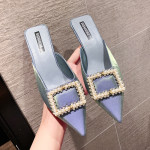 Satin European And American Fashion Thin Heeled Sandals