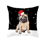 Pet Printing Christmas Peach Skin Fabric Pillow Cover