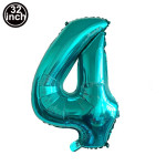 Thin Body 32-inch Blue Digital Decorative Aluminum Film Balloon