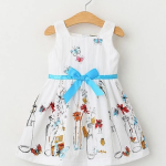 Little girl white floral butterfly skirt baby dress Princess