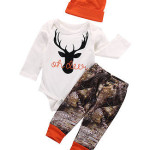 Boys Christmas Romper Black Moose Head Suit