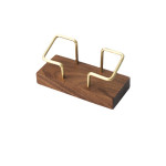 YuPinDiZu Wood Business Card Holder For Desk Gold Business Card Display Holder Desktop Business Card Stand Organizer For Office Tabletop