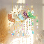 Moon Metal Crystal Reflective Jewelry Car Accessories