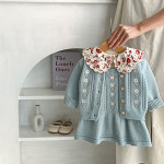 Baby Embroidered Hollow Knitted Coat Knitted Halter Skirt