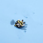 Cute Hand-painted Black Big Fish Ceramic Beads Jewelry Material