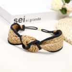 Raffia Hand-woven Fabric Wide Headband Hairband Literary Hair Accessories