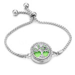 Color Rhinester Tree Of Life Bracelet Stainless Steel Essential Oil Diffuser Case