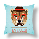 Animal Creative Home Short Plush Printing Cushion Cover