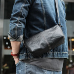 Light Casual Men's Leather Shoulder Messenger Bag