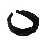 Vintage Polka Dot Velvet Pearl Twist Headband