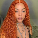 Front Lace Small Curly Orange Curly Hair Chemical Fiber Fake Head Cover