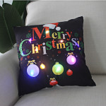 New Christmas Cushion Cover 45x45 Led Light Christmas Decorations For Home Santa Claus Printed Christmas Pillow Case