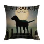 Wine Glass Dog Series Linen Pillowcase