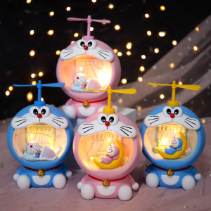 Creative blue little Ding star light flying night light gift for boys multi function piggy bank gift