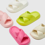 Thick Bottom Slippers Cross Belt Design EVA Slippers