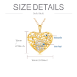 Moissanite Hollow Heart Pendant Necklace in 10K Gold