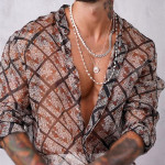 New Men's Casual Dense Mesh Top