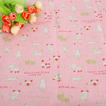 Cat Head Printing Handmade Linseed Cotton DIY Tablecloth Door Curtain Pillow Background Fabric