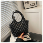 Fashion Large Capacity Tote Bag Female Diamond Plaid Trend Chain Crossbody Bag