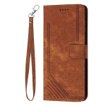 Leather Case Skin Frosted Striped Card Wallet Crossbody Rope