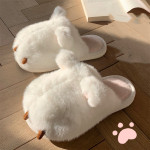 Women's Cute Cat Paw Baotou Cotton Slippers In Winter